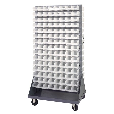 Quantum Storage Systems Steel Mobile Louvered Floor Rack, 36" W x 25" D x 72" H, Gray QMD-36H-220CL